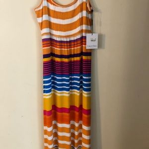 Long summer dress by Calvin Klein .